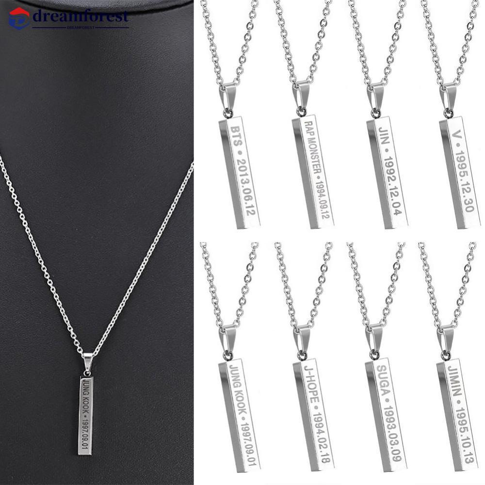 DFS KPOP Bangtan Boys BTS SUGA JIMIN JUNG KOOK V JHOPE จี้สร้อยคอสแตนเลส