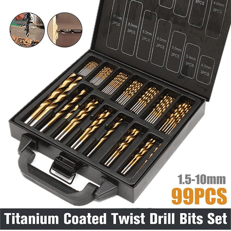 ชุดดอกสว่าน 99 ชิ้น ชุดดอกสว่านขนาดเล็ก ไฮสปีด HSS เคลือบไทเทเนี่ยม ขนาด 1.5-10 MM เจาะเหล็ก เจาะไม้ ใช้กับ สว่านไร้สาย - รูปที่ 4
