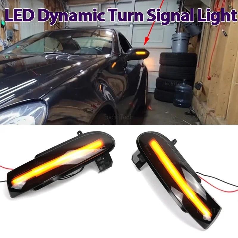 LED ด้านข้างกระจกแบบไดนามิกไฟเลี้ยวลําดับสําหรับ Mercedes Benz SLK SL Class R171 W171 R230 W230auto 