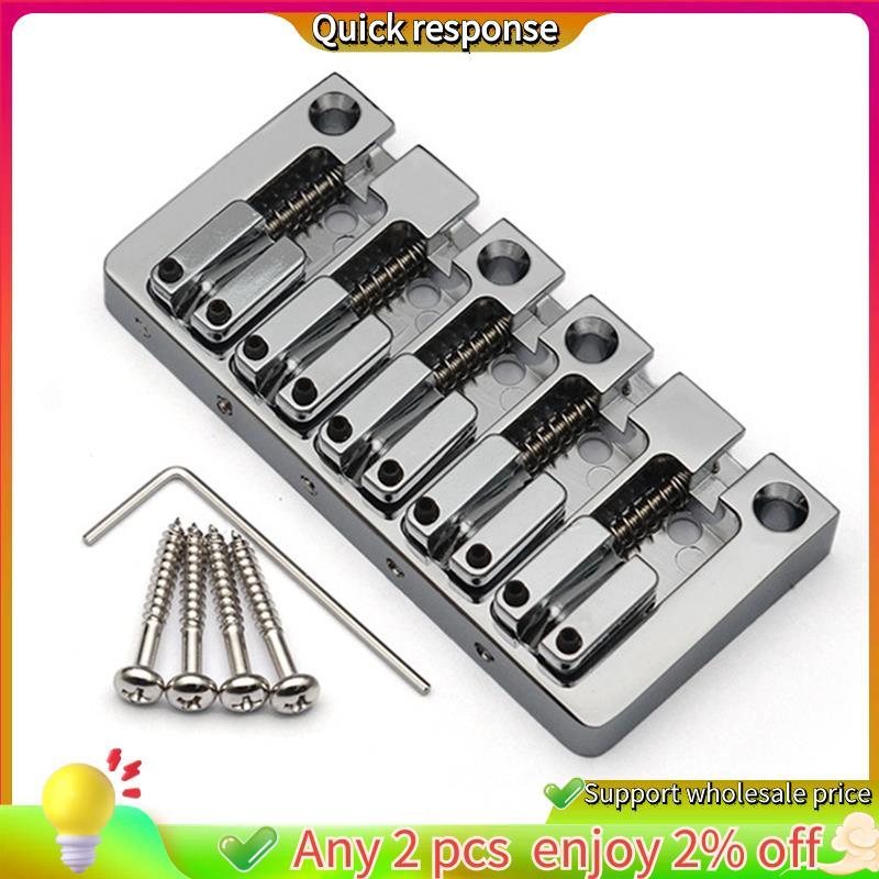 ในสต็อก-5-String Electric Bridge Flipping Saddle String Spacing 16.5 มม.ด้านล่างผ่านสะพานคงที่เงิน