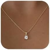 CUEZIY ประณีตสุภาพสตรีสร้อยคอน่ารักยืนสร้อยคอ Cubic Zirconia เลียนแบบเพชรสร้อยคอ Simple Layered Cubi