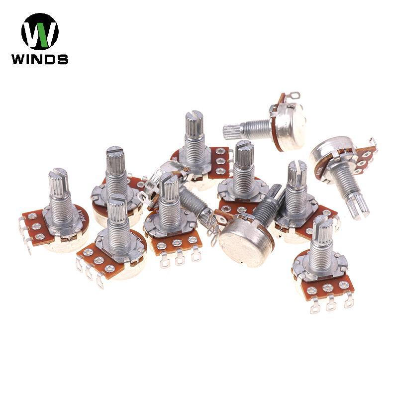 ODS A500K B500K A250K B250K A50K B50K A25K B25K Potentiometer Splined หม้อขนาดเล็กกีตาร์ไฟฟ้า Bass Effect Amp Tone Volume18mm Shaft อะไหล่ OD