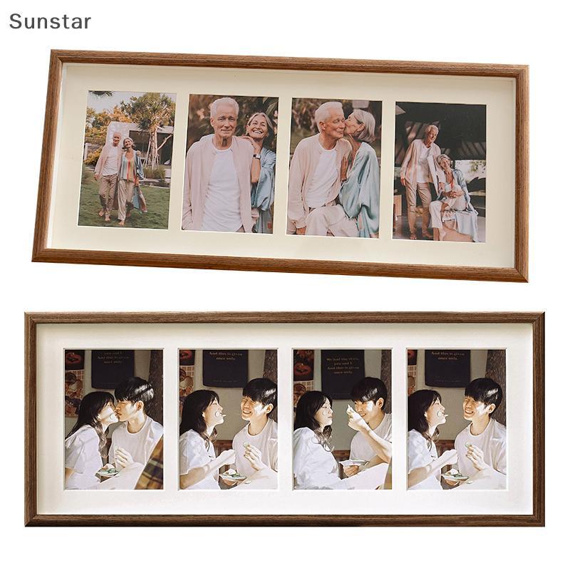 Sunstar 8x20 กรอบรูปไม้ - กรอบรูป 8x20 พร้อมจอแสดงผลเสื่อ 4 ชิ้น 4x6 รูปถ่าย, 4x6 กรอบรูปไม้