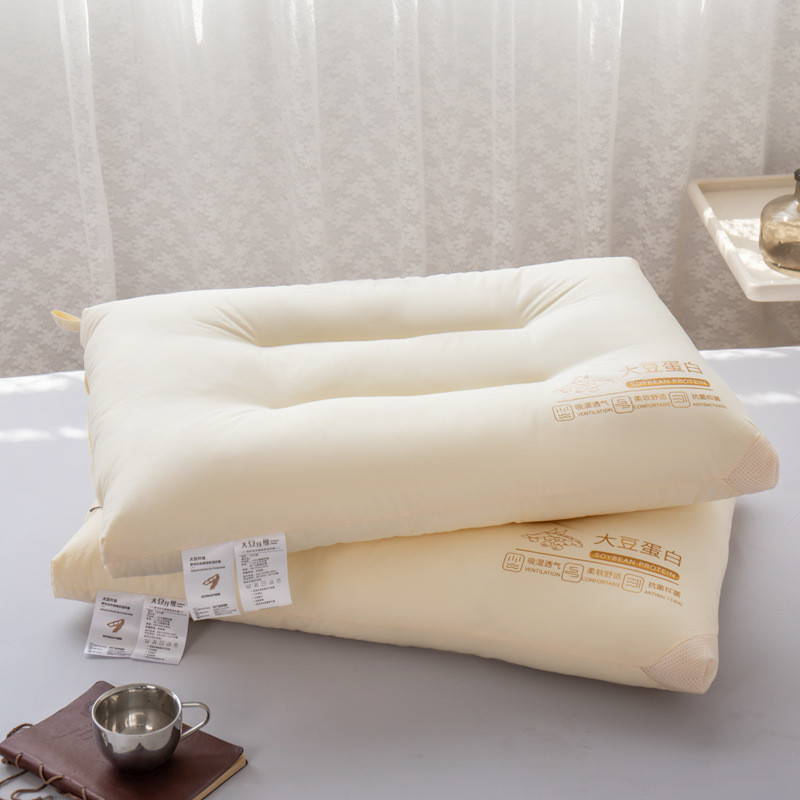 [คลังสินค้าพร้อม] Cotton Class A Soy Non-Collapse Pillow Pure Cotton Household 48x74cm Pillow Core H