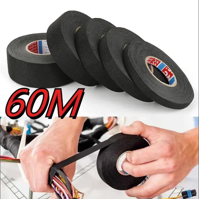 15-60M  Heat-resistant Adhesive Cloth Fabric Tape For Automotive Cable Tape Harness Wiring Loom Elec