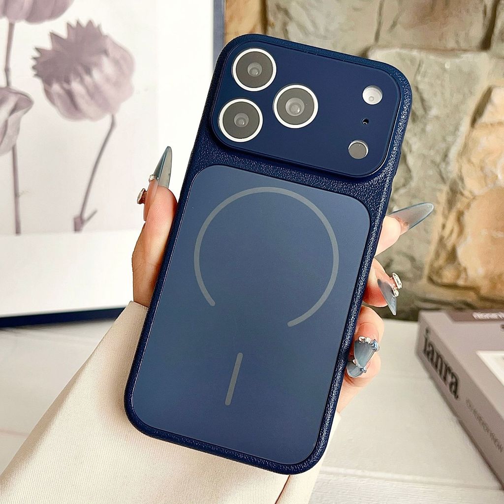 สินค้าใหม่วันนี้/เคสโทรศัพท์ Apple 17Pro ที่ใช้งานได้ Magnetic Macaron ลายลิ้นจี่ PC Hard AG Glass ห