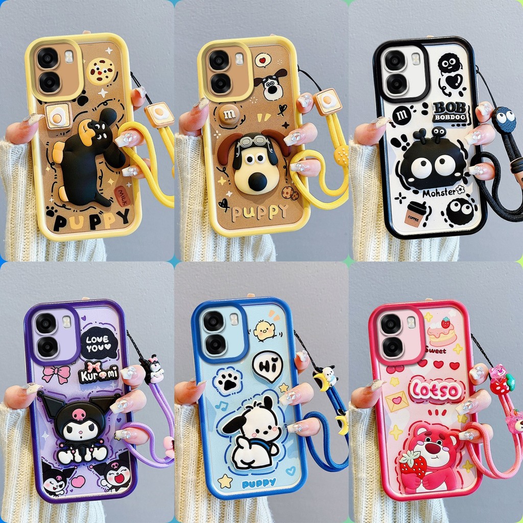 เคส OPPO A6x เคสโทรศัพท์ตุ๊กตาสติ๊กเกอร์น่ารัก
