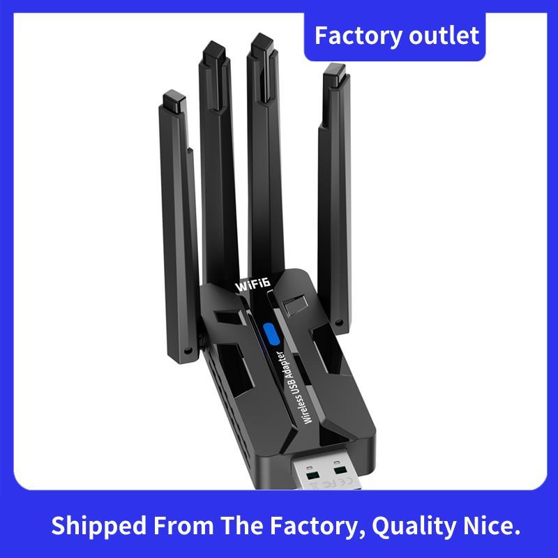 1800Mbps WiFi6 อะแดปเตอร์เครือข่าย USB3.0 AX1800 ตัวรับสัญญาณ LAN ไร้สาย 2.4GHz 5GHz Dual Band พร้อม