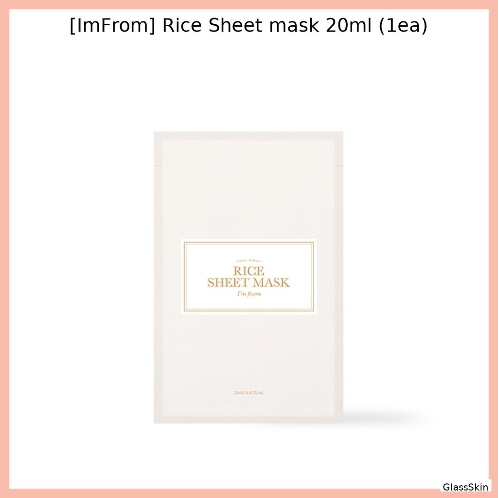 [ImFrom] Rice Sheet Mask 20ml (1ea) / Korean Rice Mask / Brightening Effect / ของแท้ 100% โดย GlassS