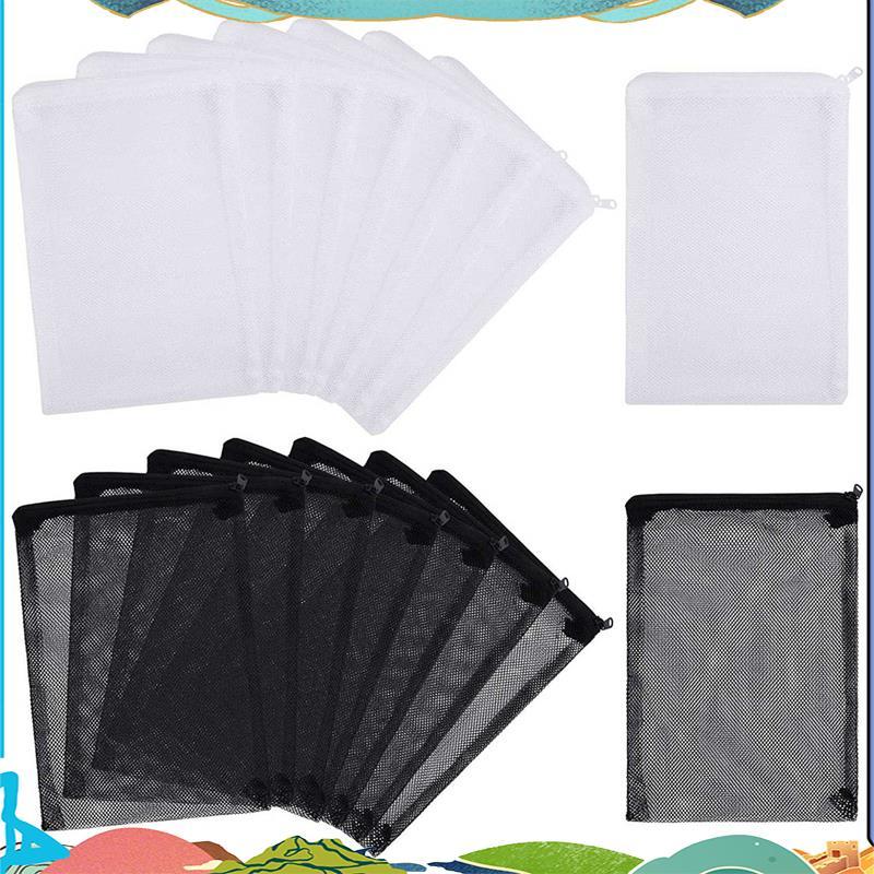 16 ชิ้น Aquarium Mesh Media Filter Bags, Nylon Media Filter Mesh Bags with Zipper (สําหรับ Particula