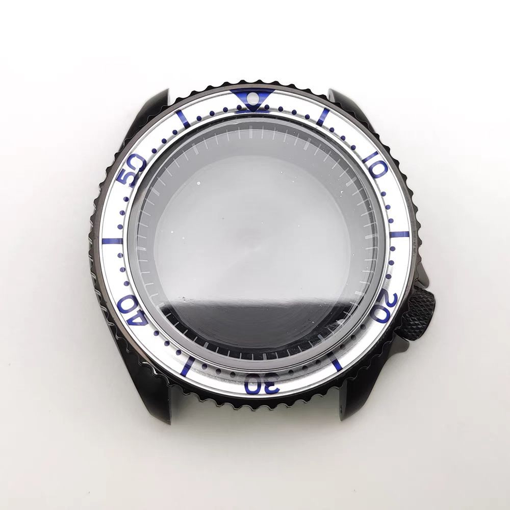 42MM Substitute SKX007 Seiko Case NH35A/36 Movement Modification Accessories Diving Watch Case สีดํา