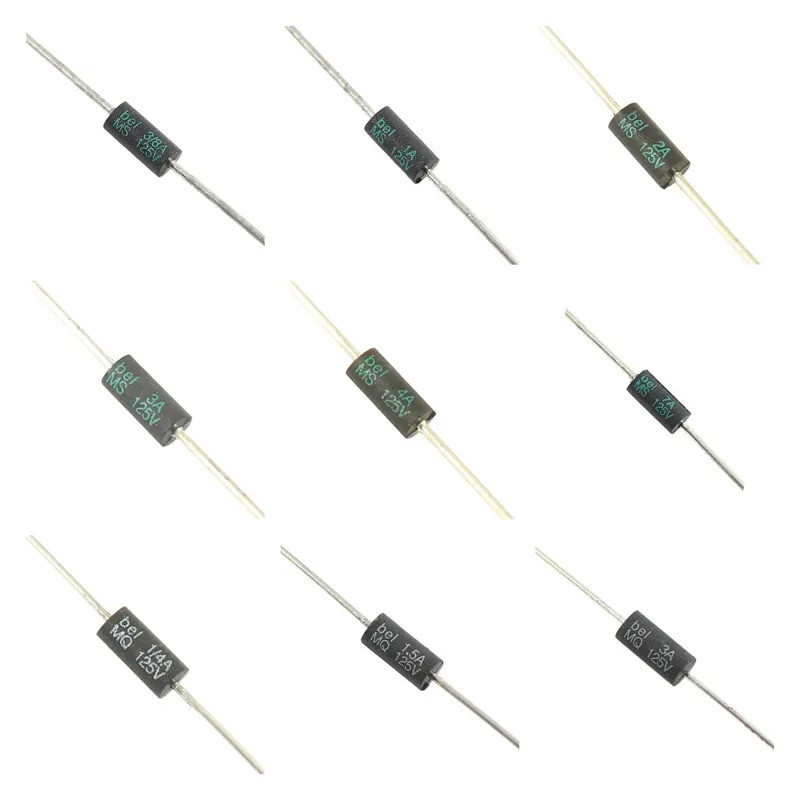 5pcs ฟิวส์ MS MQ 0.25A 250mA 1/4A 0.375A 375mA 3/8A 1A 1.5A 2A 3A 4A 5A 7A 125V Fast ช้า Blow Axial 