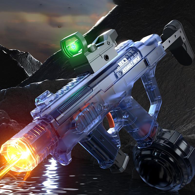 【กรุงเทพจัดส่งสินค้า】โนมัติมือมีไฟแสงwater gunรุ่นไฟ LEDปืนฉีดน้ำ สงกรานต์ ปืนน้ำไฟฟ้า UZIปืนฉีดน้ำไฟฟ้า ปืนน้ำแรงดันสูง รูปที่ 7