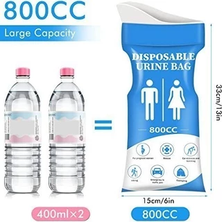 ถุงฉี่ 800ml ซิปล็อคกลิ่นไม่รั่ว แบบพกพา ใช้ได้ทั้งผู้หญิงและผู้ชาย เหมาะสำหรับกลางแจ้งและการจราจรติดขัด