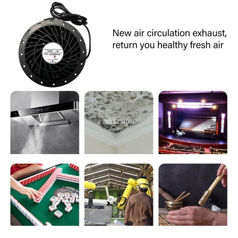 MT พัดลมดูดอากาศ 12V พัดลมดูดอากาศติดผนัง 6500RPM 12V 1 8A Low Noise Extractor สําหรับห้องครัวห้องน้