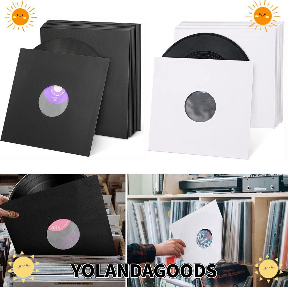 YOLANDAGOODS1 LP Record Cover, 7/10/12 นิ้ว Paper & Poly Lined Vinyl Record Sleeve, Black White Reco