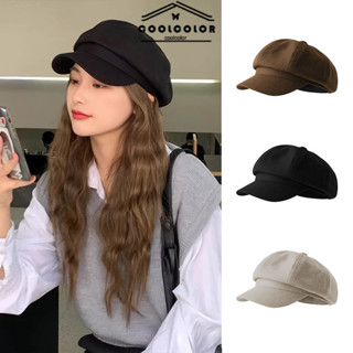 ในไทย💖หมวกเบเร่ต์ผู้หญิง  ทรงแปดเหลี่ยม ย้อนยุคแฟชั่น สไตล์ญ…