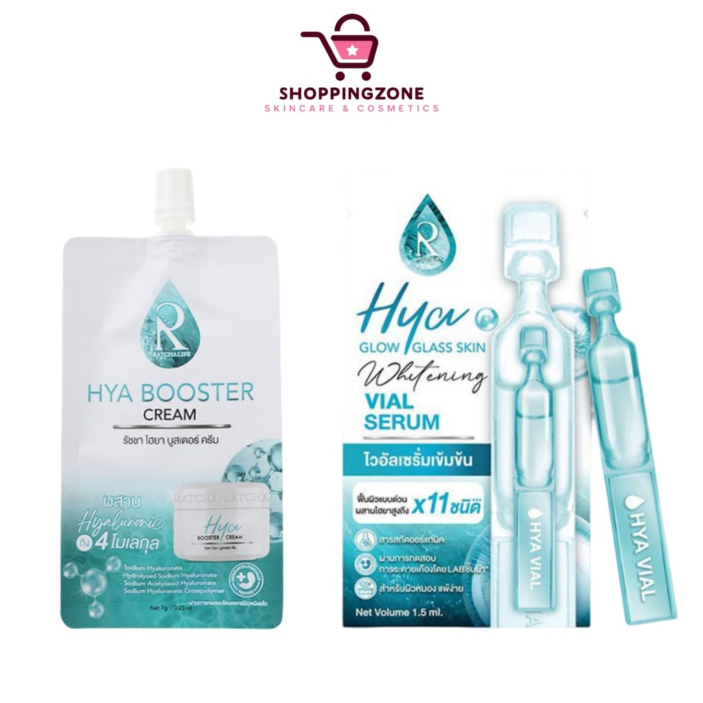 Ratcha Hya Booster Cream / Hya Vial Serum ครีมบำรุงผิวหน้า จากรัชชา [1 ซอง]