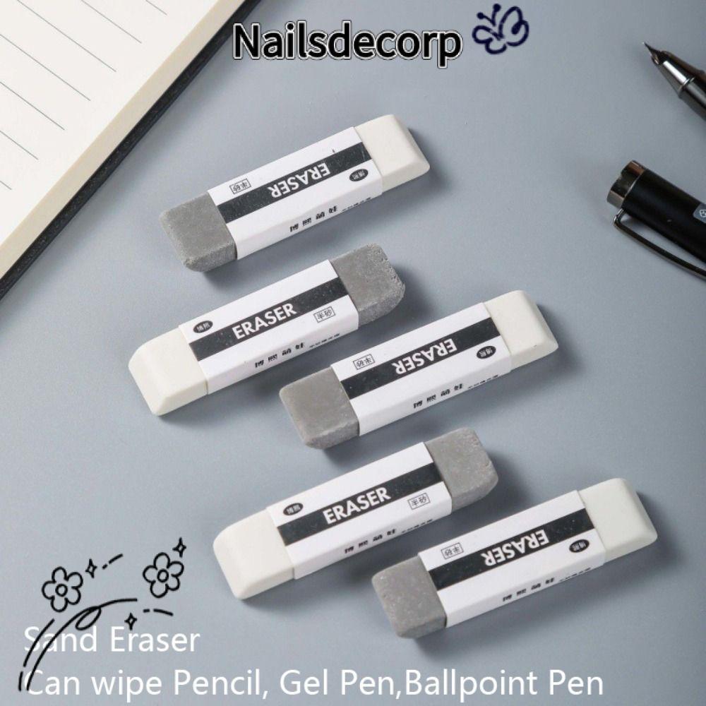 NAILS 5PCS Frosted Eraser, ของขวัญเด็ก Dual-use Sand Eraser, Multi-functional Matte Traceless Pen Er