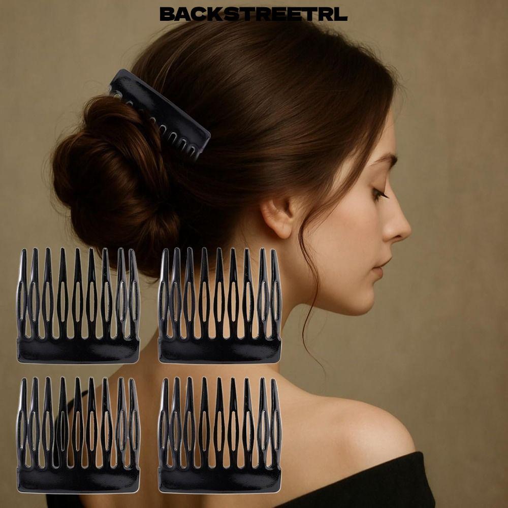 BACKSTAGERRETRL French Side Comb, French Black Slide Hair Comb, Small Strong Hair Stying Accessories