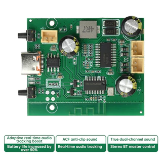 DC5V/3.7V แบตเตอรี่ขับเคลื่อน TWS สเตอริโอ BT เครื่องขยายเสียง 2*10W Dual Channel ปรับโทนและชาร์จได้
