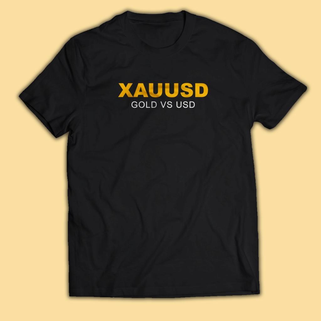 Trader XAUUSD Gold VS USD เสื้อยืดผู้ชายผู้ใหญ่เสื้อ Unisex PakeKaos  เสื้อ ผ้า