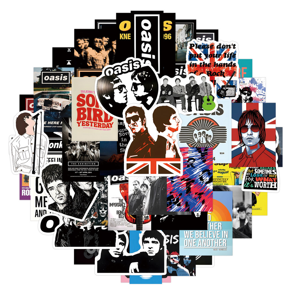 50 ชิ้น British Band Oasis สติ๊กเกอร์ PVC กันน้ํา