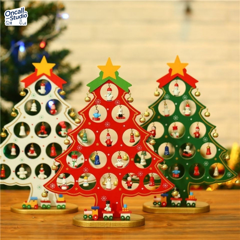 เครื่องประดับต้นคริสต์มาสไม้ ทําเอง วัสดุแพคเกจคริสต์มาสเดสก์ท็อปตกแต่งเด็กของขวัญทํามือของขวัญคริสต์มาสอีฟ - รูปที่ 7