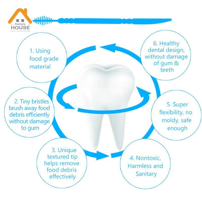 ZN 100 ชิ้น/กล่อง Double Head ไหมขัดฟัน Inter Toothpi แปรงแปรงฟัน Sti ทันตกรรม Oral Care Toothpis ไห