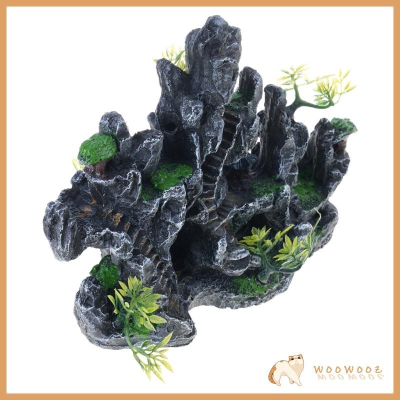 WOOW ตกแต่งถ้ําภูเขา Rockery ตุ๊กตาภูมิทัศน์สําหรับสัตว์เล็ก Habitats