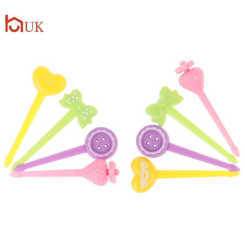 UK 8 ชิ้นส้อมผลไม้ Mini Kids Sna เค้กขนมอาหาร Pi Toothpi Bento Lunches TH
