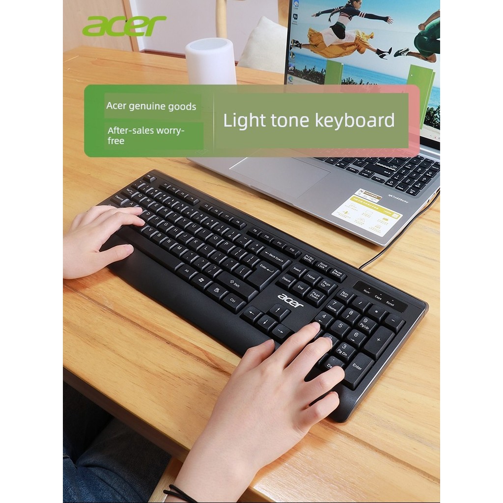Acer เมาส์แบบมีสาย เมาส์ Acer Light Tone Keyboard Mouse Set คอมพิวเตอร์ตั้งโต๊ะแบบมีสาย โน๊ตบุ๊ค ภาย