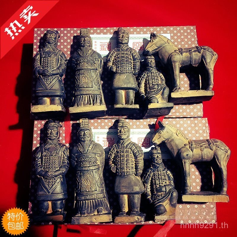 ขายส่ง ของที่ระลึกฟรีการท่องเที่ยวคุณสมบัติสีดําชุดห้าชิ้น Mud Warriors Xian Craftsmanship Terracott