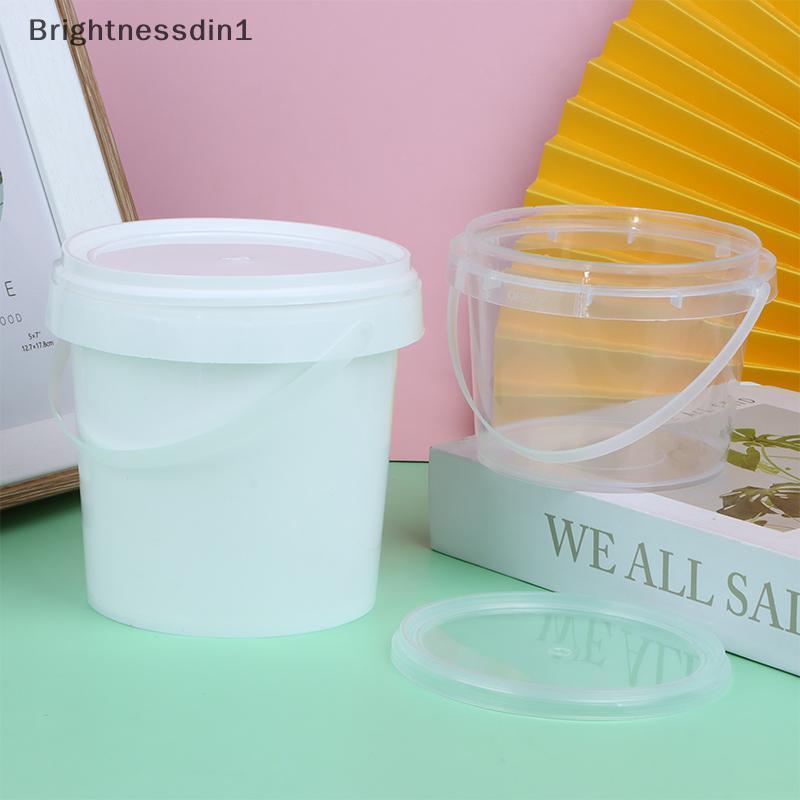 [Brightnessdin] 1 ชิ้น 500/1000ML พลาสติกใส Buet พร้อมฝาปิดและที่จับภาชนะเก็บอาหารรีฟิลชานม Buet Bq