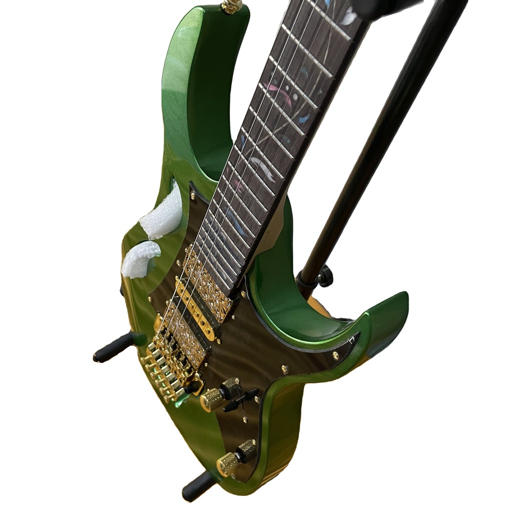 GRX40/GRX120SP/GRG170DX สีเขียวกีตาร์ไฟฟ้า Maple กลับ/ด้านข้าง Mahogany Body HSH Pickup 6 สายเหล็กขา