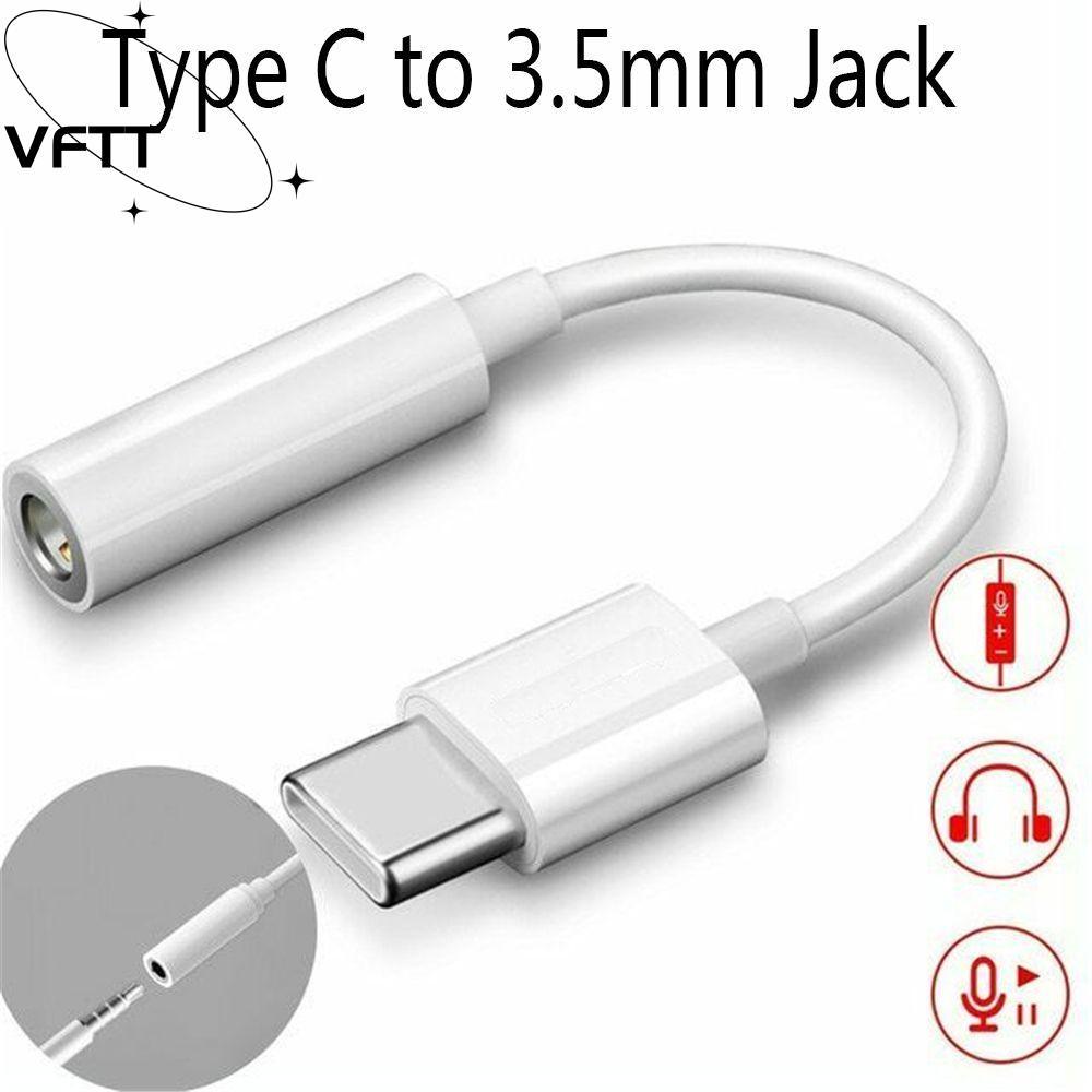 VFTT Type C USB ถึง 3.5 มม. แจ็คเสียง AUX แบบพกพา USB-C ชาย