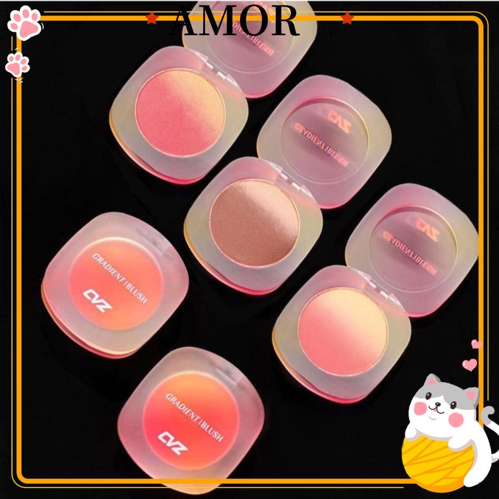 AMOR Dual Gradient Blush, Waterproof Long Lasting Makeup Palette, Orange Matte Experiness Color Natu