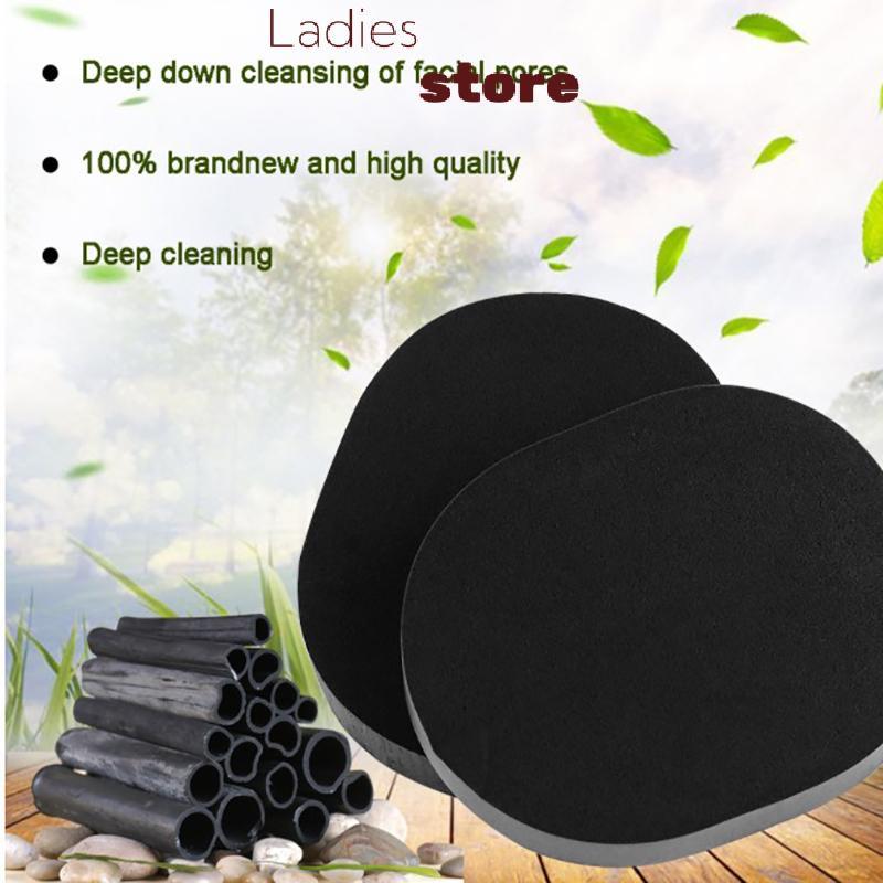 KTH Bamboo Charcoal Face Clean Sponge Wood Fiber Face Wash Makeup Puff Hot