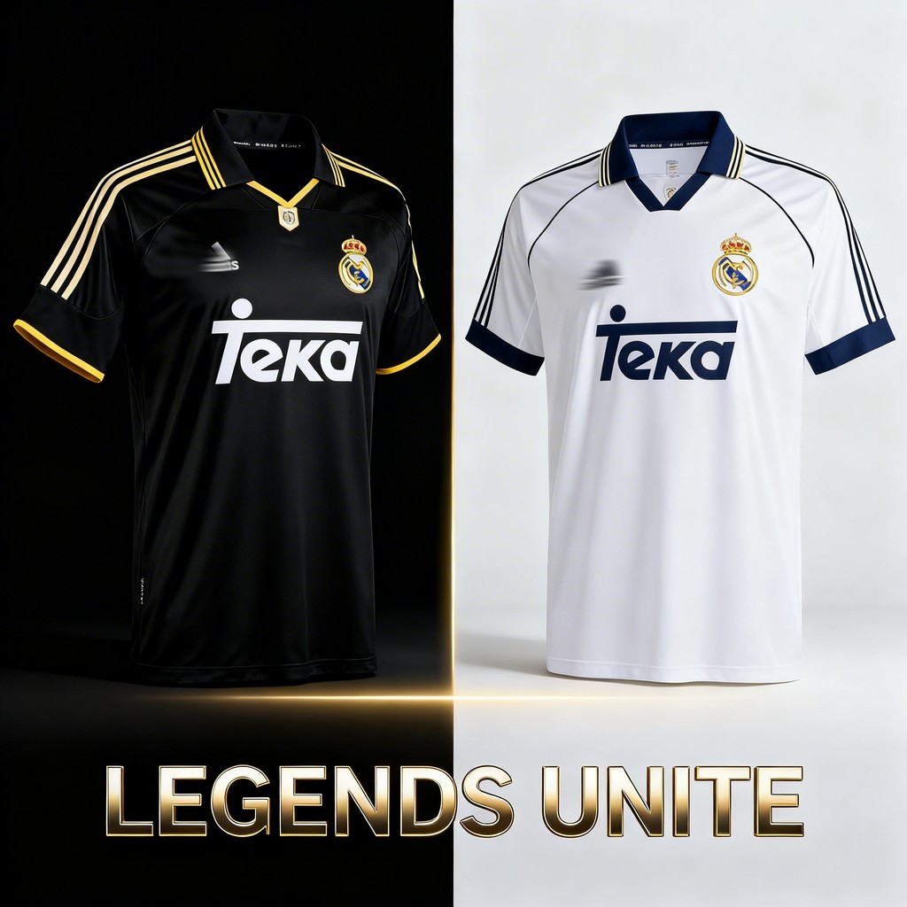 Real Madrid Away Retro Jersey แขนสั้นการฝึกอบรมฟุตบอลสวมใส่เรอัลมาดริดรุ่นที่ระลึกย์พัดลมแขนสั้นด้านบน