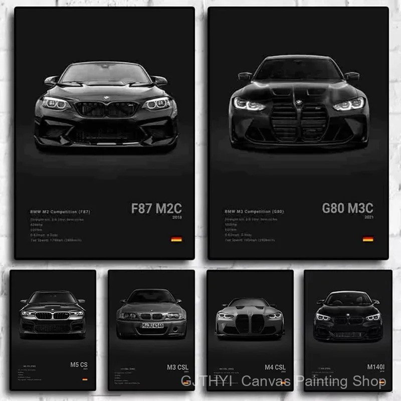โมเดิร์น Pop Car Home Decor Wall Art โปสเตอร์ M3 M140 M5 M4 F87 M2C G80 M3C E30 F80 Room Wall Decor 