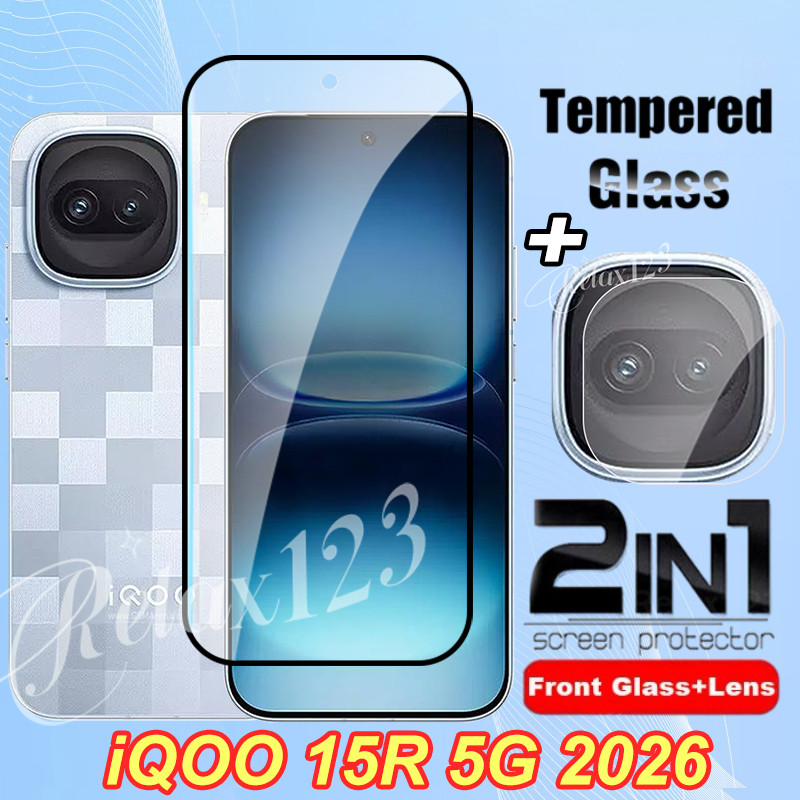 ฟิล์มกระจกนิรภัย 2in1 สําหรับ iQOO 15R 5G/iQOO 15 Ultra 2026 ฟิล์มเลนส์ HD ใส กันรอยเต็มจอ