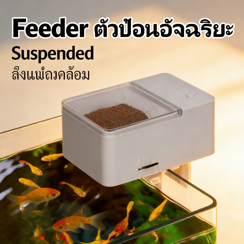 ตู้ปลาพิพิธภัณฑ์ Feeder สัตว์น้ำอาหารปลา 4 เกียร์ Suspended Feeder อัจฉริยะ