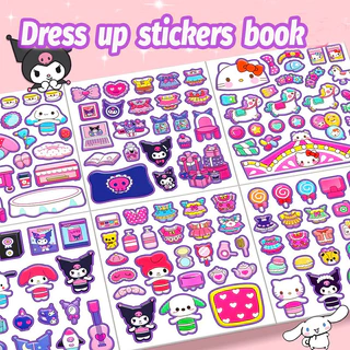 GeeToy การ์ตูนขนาดใหญ่แม่เหล็กหนังสือที่เงียบสงบ DIY กระดาษบ้านตุ๊กตาแต่งตัวสติกเกอร์ของเล่นเพื่อการศึกษาสําหรับของขวัญเด็ก