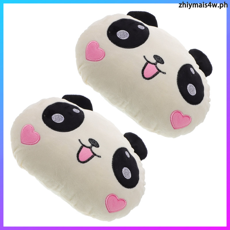 2 ชิ้นน่ารักแพนด้ารถคอหมอน: Ergonomic Headrest เบาะสําหรับขับรถ-การ์ตูนคอหมอนสําหรับรถยนต์เก้าอี้สํา