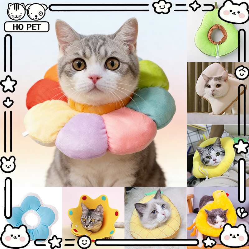 🐱พร้อมส่ง🐶 ปลอกคอกันเลีย ปลอกคอสัตว์เลี้ยง Pet Elizabeth Collar  ปลอกคอแมว น่ารัก ใส่สบาย ปลอกคอป้องกันเลียแผล
