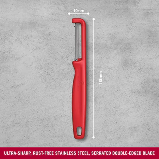 Victorinox Iota Peeler Serrated Double Edge มีดปอก มีดปอกเปลือก ผักและผลไม้ มีดปอกผลไม้ แบบใบมีดหยัก (6.0943)