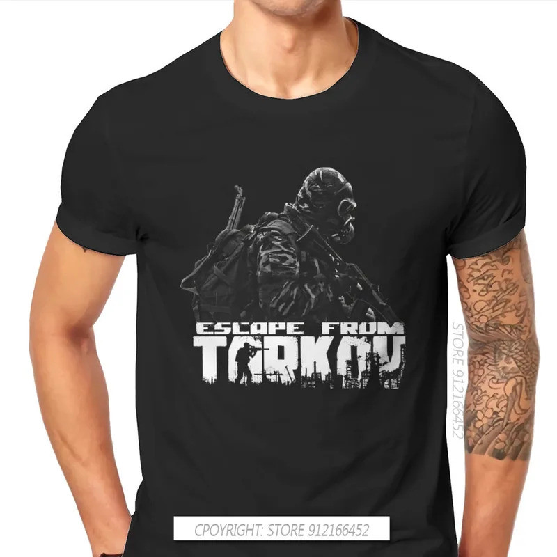 เสื้อยืดลายเกม Escape From Tarkov Shooter สไตล์เฉพาะตัว คอโอ ผ้าฝ้ายแท้ สำหรับผู้ชาย