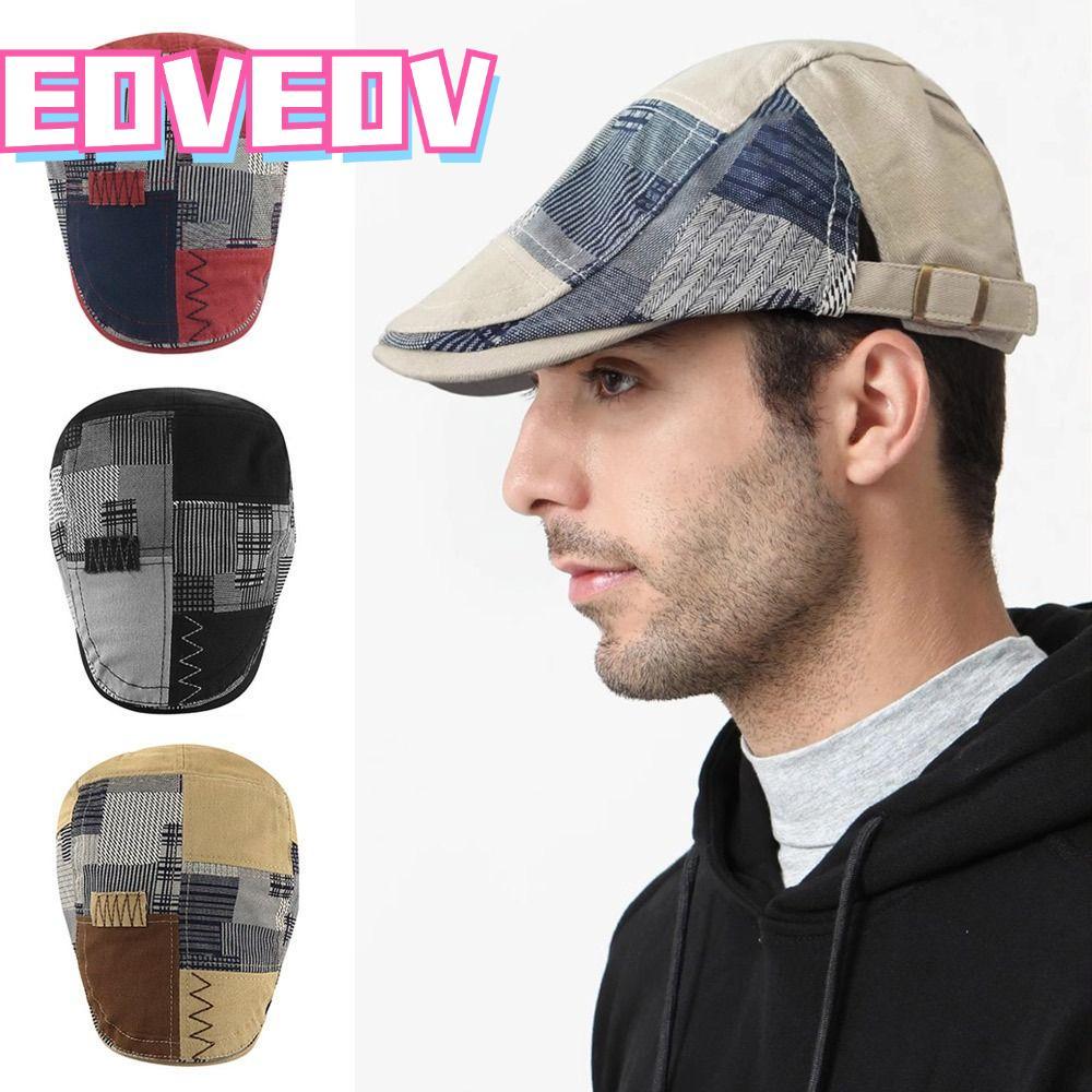 EOVEOV Beret Hat, Gentlemen England Gentlemen Flat Cap, Fashion Vintage Casual French Sunscreen Cap 