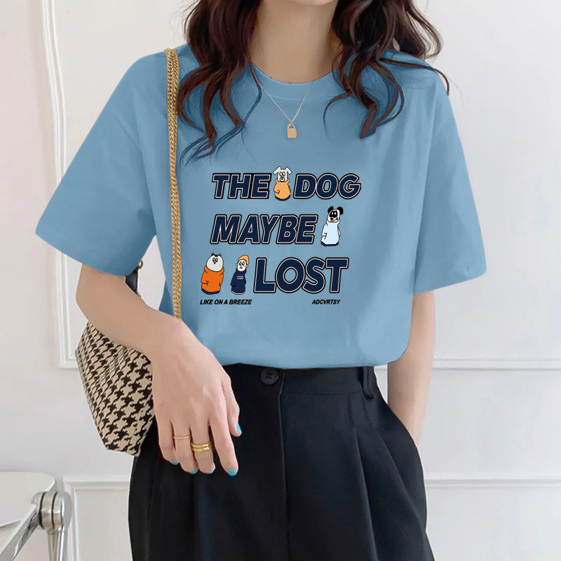 แฟชั่นWomen's T-Shirts, Fashion T-Shirts, Round Neck Short-Sleeved T-Shirts, Solid Color T-Shirts fo