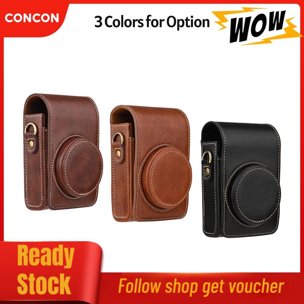 Concon Concon แบบพกพากระเป๋ากล้องพกพาหนังสังเคราะห์พร้อมสายคล้องไหล่สำหรับ Sony RX100/ RX100 II/ III